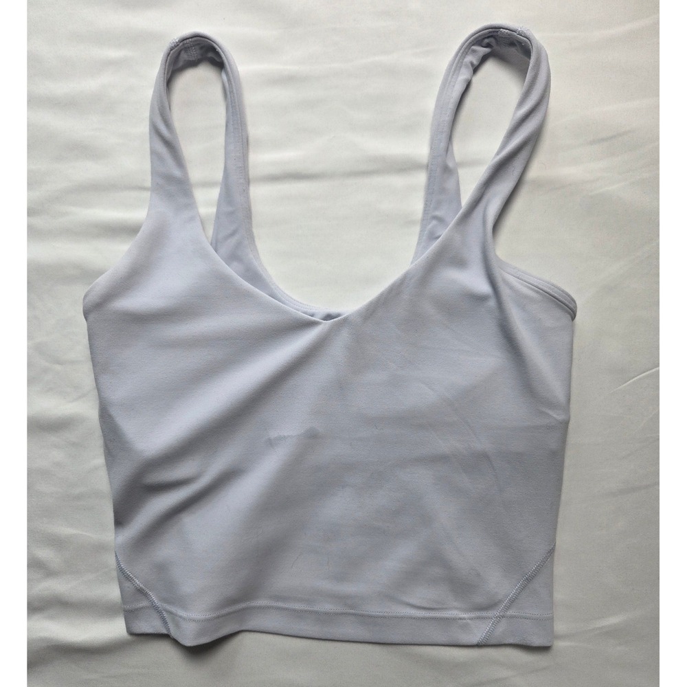 Lululemon Align Tank Top Light Lavender Nulu Cropped Yoga Bra Top Size 2